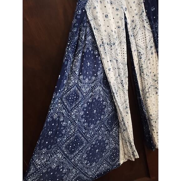 NOBO No Boundaries open leg floral swim cover up pants XS Size 1 blue beach - Picture 2 of 6